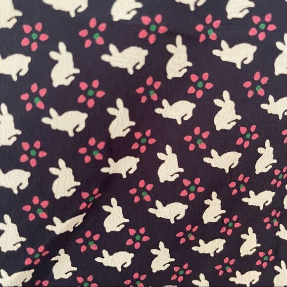 Sketchbook Anthropologie navy & white rabbit print sleeveless top Peter Pan XS - Picture 7 of 9